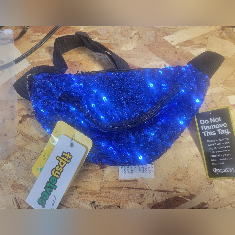 Tipsy‎ Elves NWT Blue Sequin Fanny Pack